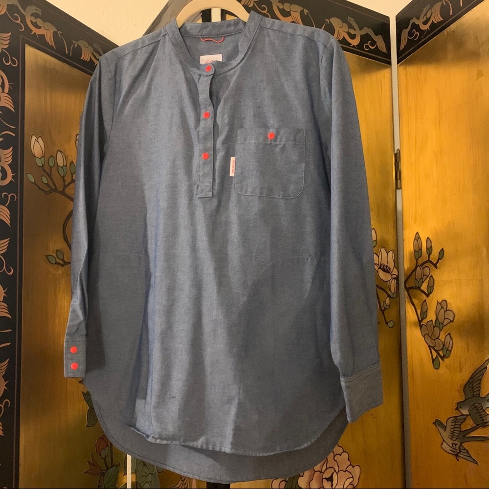 Topo Designs Long Chambray denim-like Top